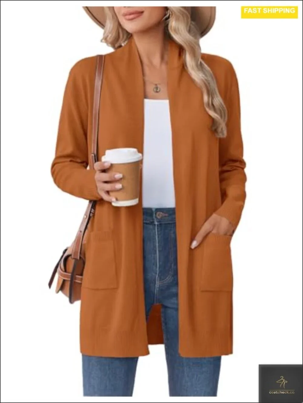 Lightweight Open Front Duster Cardigan with Pockets Long Sleeve Knit